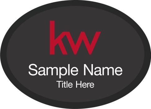 KW Logo Black Oval Executive Black Badge - $7.50 | NiceBadge